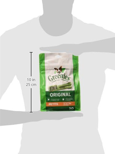 Greenies Original Petite Natural Dental Care Dog Treats, 18 oz. Pack (30 Treats)