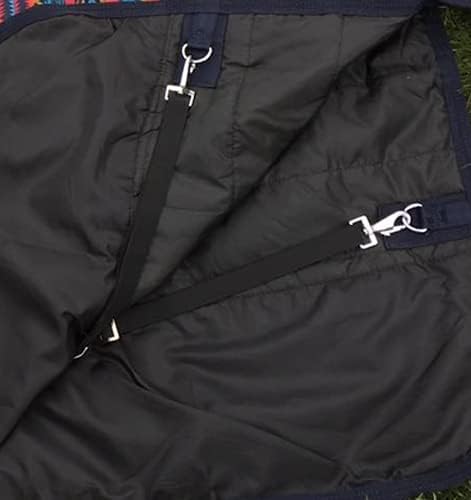 1200 Denier Horse Rain Sheet (Waterproof/Breathable & Wind Proof Turnout Sheet) Horse Breathable Rainsheet (Black-Turquoise, 70)