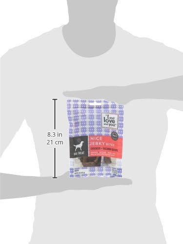 I AND LOVE AND YOU Nice Jerky Bites - Chicken + Salmon - Grain Free, Real Beef, Training Treat, Chewy Dog Treats, Filler Free, 4oz (Pack of 2)