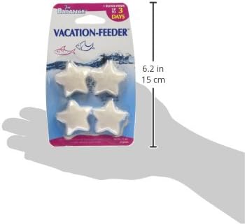 Penn-Plax Pro Balance Vacation Fish Feeder – Slow Release Food That’s Great for Weekend Vacays: 1 Block Feeds up to 3 Days – 4 Starfish Shape Blocks (1 Package) (PBV3)