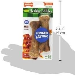 Nylabone Healthy Edibles Dog Chew Flavored Treat Bones (Petite - Bacon, 8 Bones)