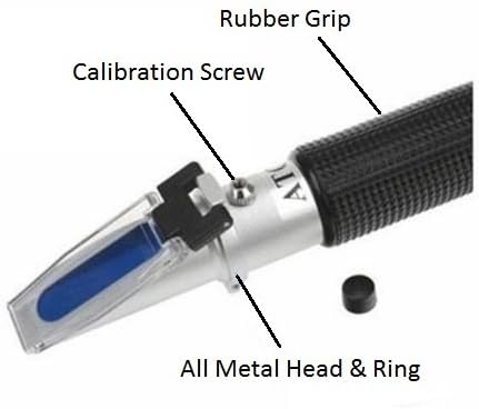 Aquarium Refractometer for Saltwater/Brackish/Marine/Reef Tank Testing, Automatic Temperature Control, Salinity (0-100ppt) and Specific Gravity (1.000-1.070) (Standard Kit)