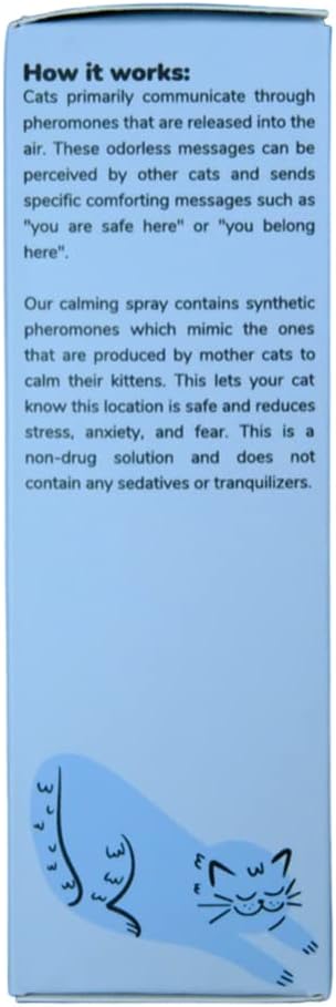 Cat Relaxant Pheromone Spray - for Cats & Kitties - Reduces Stress and Anxiety - Stops Spraying Scratching & Other Problematic Behaviors - Scented & Unscented (Original)