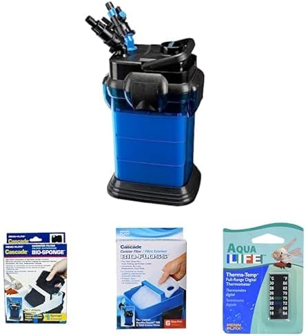Bundle of Penn-Plax Cascade All-in-One Aquarium Canister Filter – for Tanks Up to 65 Gallons (185 GPH) – Cascade 700