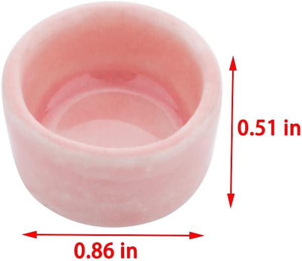 9 Pcs Tarantula Water Bowl Ceramic Mini Dish for Spider Tarantula Hermit Crab Terrarium Breeding Feeders (Pink)