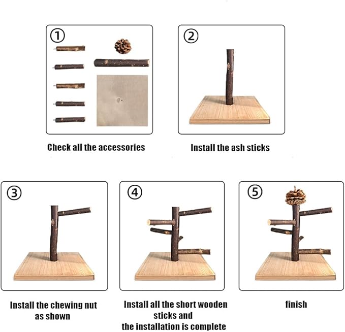Bird Perch Stand, Portable Tabletop Bird Play Stand Parrot Training Perch for Parakeets Conures Lovebirds or Cockatiels