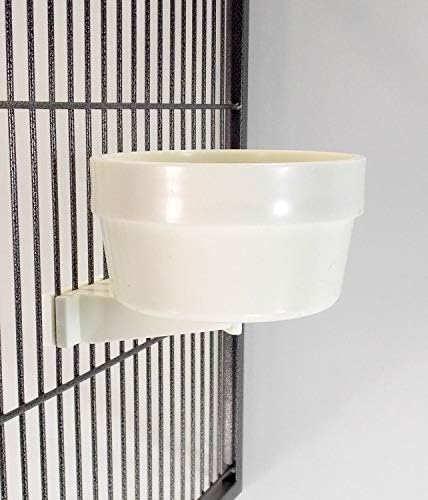 Lixit Quick Lock Removable Cage bowls for Rabbits, Birds, Dogs, Cats, Gunea pigs and Other Small Animals. (White, 20oz)
