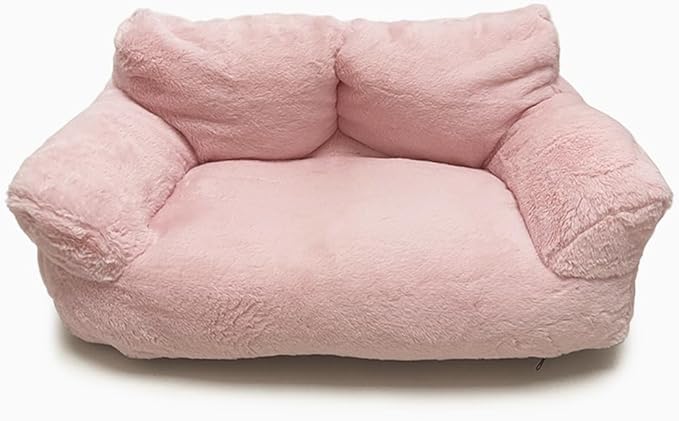 Pet Couch Sofa Bed, Checkers Plaid Washable Cat Beds for Medium Small Dogs & Cats Durable Plush Cat Couch Pet Sofa Bed Puppy Sleeping Bed Soft Anti-Slip (Pink)