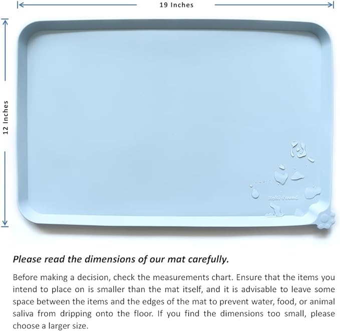 Hoki Found Silicone Pet Food Mats Tray - Non slip Pet Dog Cat Bowl Mats Placemat - Dog Pet Cat Feeding Mat - Waterproof Dog Cat Food Mats -Pet Water Mats for Carpet -Frost