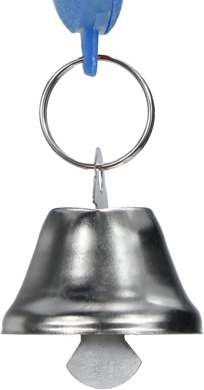 2PCS Bird Mirror with Bell Parrot Hanging Interactive Playing Toy for Cockatiel Parakeets Canaries Budgie Cage Accessories (Blue)