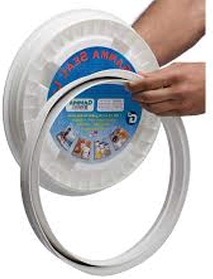 Gamma2 Seal Lid - Pet Food Storage Container Lids - Fits 3.5, 5, 6, & 7 Gallon Buckets, White, 4122E, Made in USA, Fits a 3.5 to 7 Gallon Bucket