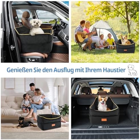 Dog Car Seat for Small Dogs, Memory Foam Dog Booster Seat for Dogs under 35 lbs, Detachable & Washable Dog Car Seat for Front & Back Seats, Elevated Pet Car Seat with Storage Pockets