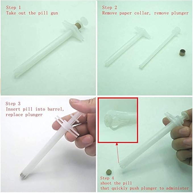 Pet Pill Gun Handy Piller Tablets Dispenser Pet Feeding for Dogs, Cats, Animals