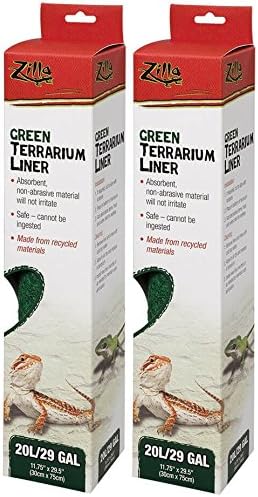 (2 Pack) Zilla Reptile Terrarium Bedding Substrate Liner, Green - 29 Gallon