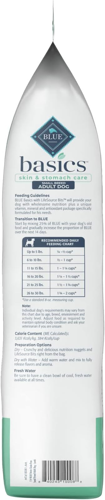Blue Buffalo Basics Grain-Free Dry Dog Food for Small Breed Adult Dogs, Limited Ingredient Diet, Lamb Recipe, 11-lb. Bag