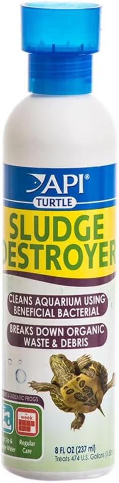 API TURTLE SLUDGE DESTROYER Aquarium Cleaner and Sludge Remover Treatment 8-Ounce Bottle