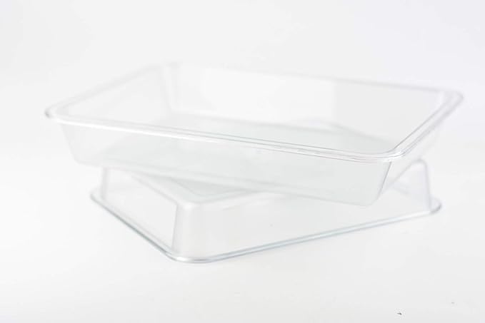 OMEM Reptile food bowl large water dish, wood plate, bowl turtles (S=27 * 21 * 4.7, White)