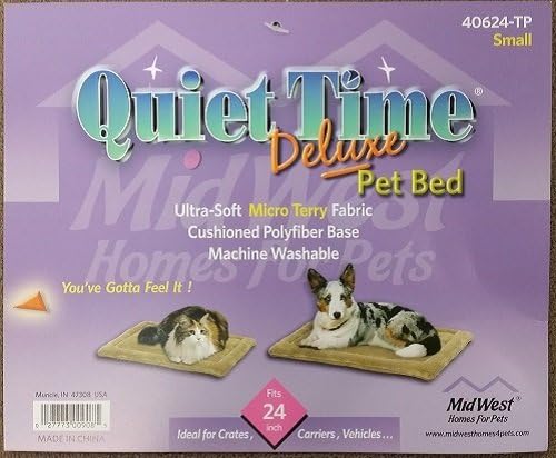 MidWest Homes for Pets Deluxe Micro Terry Pet Bed, Dog Bed & Crate Mat, Taupe, 23.0" L x 18.0" W x 1.2" Th