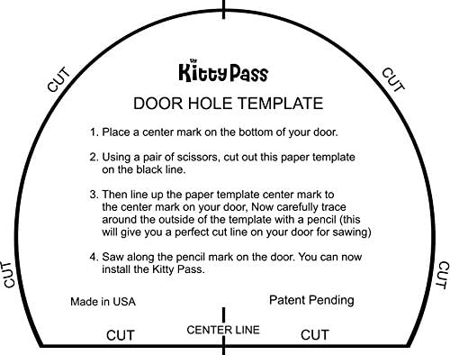 Interior cat Door - let Your cat in and Out of Closed Doors, Secure pet Proof gate Latch - for Cats up to 21 lbs