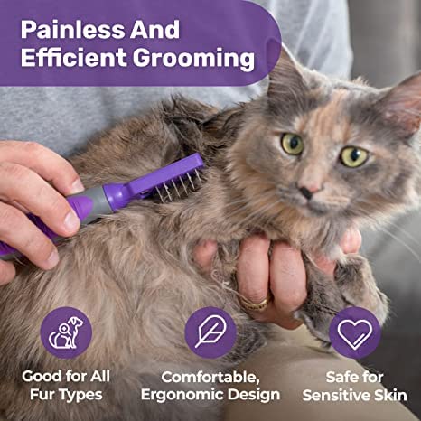 Hertzko Dog Mat Remover - Grooming Comb, Mat Remover for Cats, Dogs, Small Animals - Dematting Tool, Dog Knot Remover Brush for Long Haired Dogs, Short Haired Dogs, and Rabbit Bedding (Small)