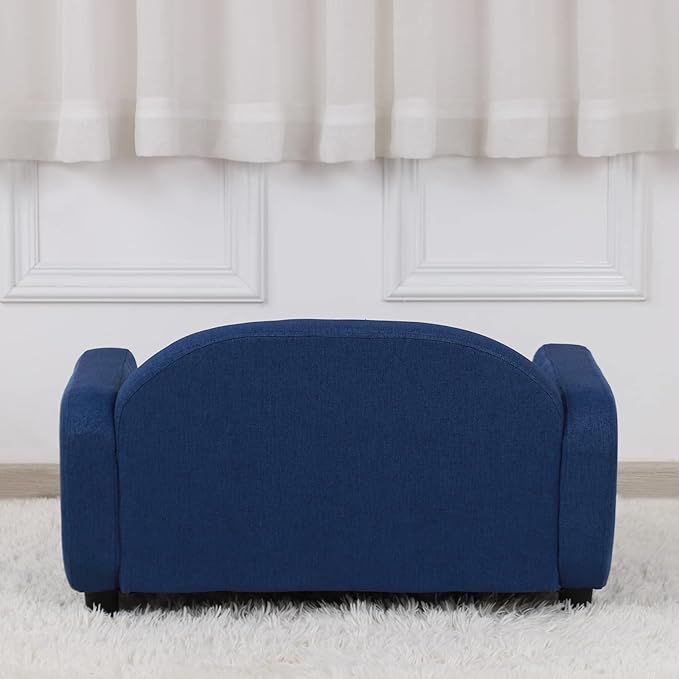 Dog Sofas and Chairs for Small Pet/Cat Sofa Bed with Wooden Frame/Bed for dogs with Linen Fabric/Cat Sofa Chair with Cushion/Dog Couch for Small Dog Rest Using (Blue)