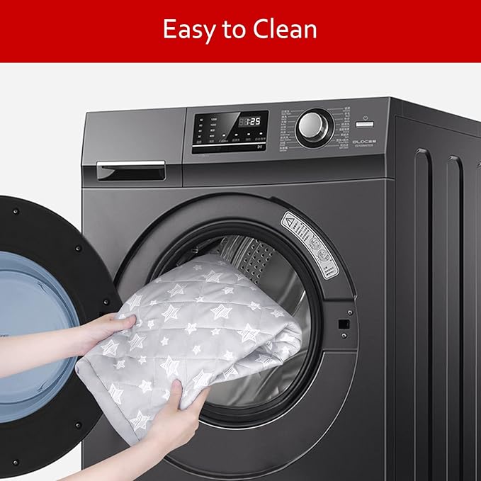 Moonsea Dog Bed Covers Replacement Washable 2 Pack, Waterproof Dog Bed Covers Dog Pillow Cover Quilted, Pet Bed Cover Lovely Grey Star Print, Puppy Bed Cover 29x41 Inches, for Dog/Cat, Cover Only