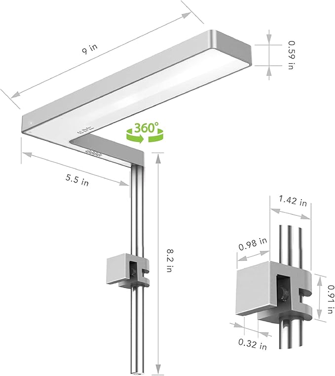ONF Flat Nano Full Spectrum LED Aquarium Light, Dimmable 7000K / 1300lm, for <10 Gallons Rimless Fish Tanks, Freshwater Aquatic Plant Growth, Terrarium Spotlight, Potted Plant IP54 Waterproof (Silver)