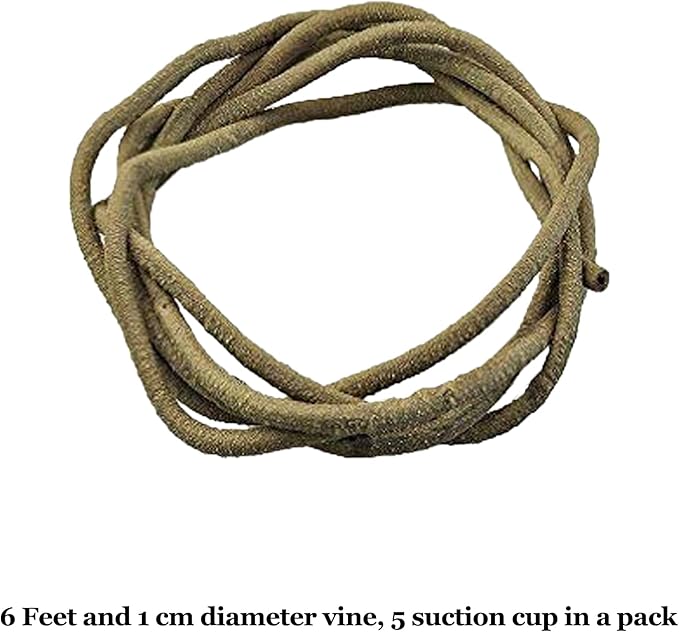 SunGrow 6 ft Reptile Vine for Terrarium, Flexible Climber Lizard Tank Decor, Ball Python Snake Climbing Accessories, Twistable and Bendable Habitat Decor Terrarium Vines for Chameleon, Bearded Dragon