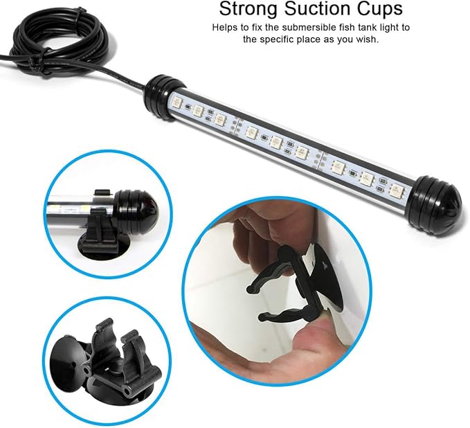 MQ 30 in Submersible LED Aquarium Light, 11W Color Changing Fish Tank Light with Remote Control, IP68 Crystal Glass 36 LEDs Lights Bar, for Fish Tank 33-40 inch