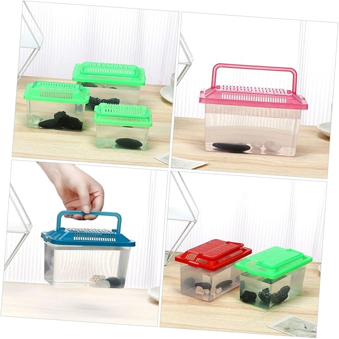 FRCOLOR 2pcs plastic turtle fish tank hamster cages turtle tanks acrylic reptile cage Reptile Terrarium Habitat bearded dragon habitat reptisoil Tortoise Living Tank breeding box animal