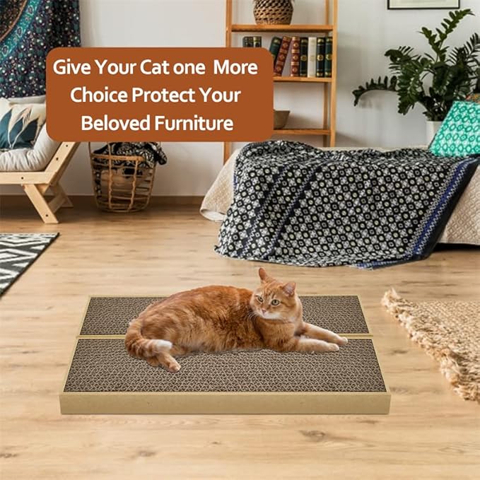 Splicing Cat Scratch Pad: Cat Scratchers for Indoor Cats and kitten, 2 Pack Cat Scratching Pad, Cat Scratcher Cardboard, Cat Scratching Pad, Premium Scratch from Cats, Double-Sided Design