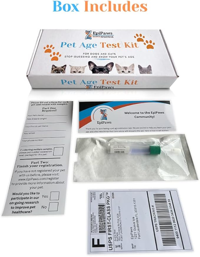 Pet Age Test, Age Test for Dogs and Cats, Epigenetic Biomarker Test, at Home, Safe, Easy and Affordable, Includes Wellness Insight for Your Pet’s Life Stage, Great for Rescued Pets