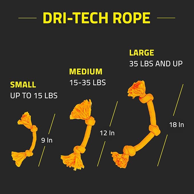 Playology Dri Tech Rope Dog Chew Toy for Medium Dog Breeds (15-35lbs) - Engaging, All-Natural Cheddar Cheese Scented Dog Toys for Tough Chewers - Easy to Clean - Interactive and Non-Toxic
