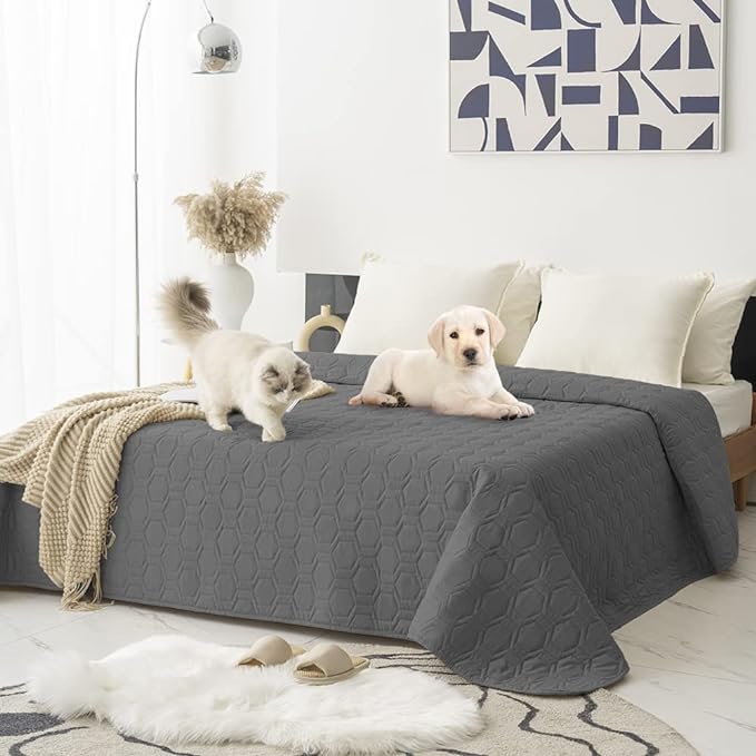 Waterproof and Non-Slip Dog Bed Cover and Pet Blanket Sofa Pet Bed Mat ,car Incontinence Mattress Protectors Furniture Couch Cover for Most Cats Dogs, Pets<40x50-Dark Grey>