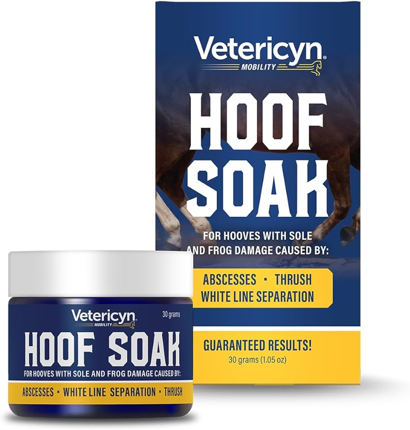 Vetericyn Hoof Soak for Hooves with Sole and Frog Damage Caused by Abscesses, White Line Separation, and Thrush. 30 Grams, 1 Pack