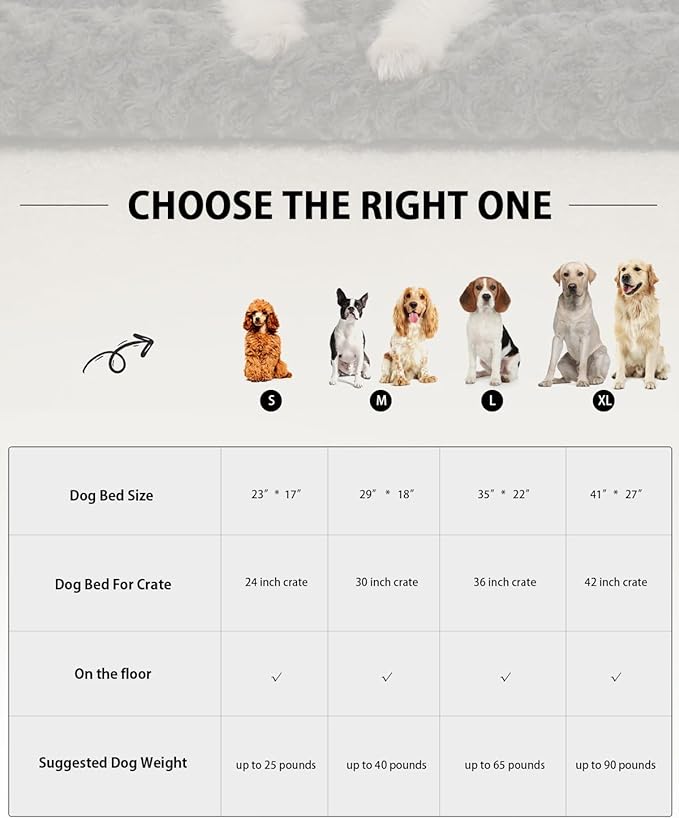 Washable Dog Bed Mat Reversible Dog Crate Pad Soft Fluffy Pet Kennel Beds Dog Sleeping Mattress for Large Jumbo Medium Small Dogs, 41 x 27 Inch, Pink