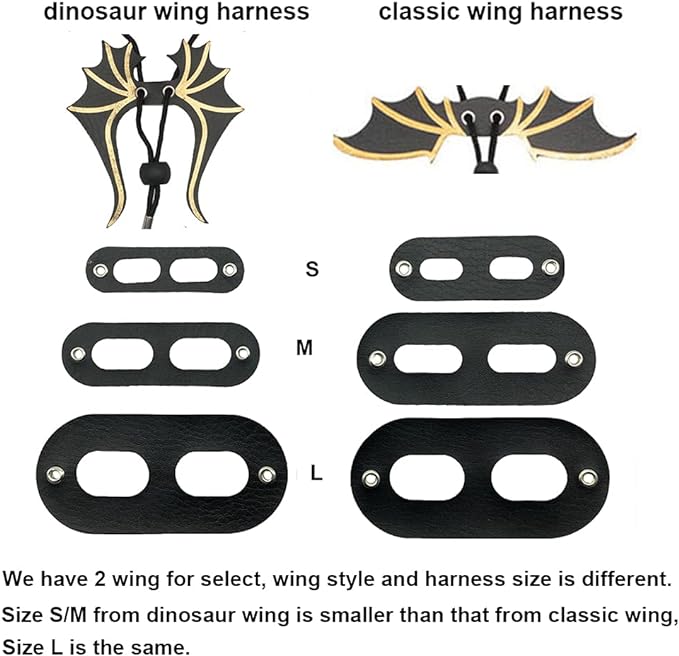 ADOGGYGO Bearded Dragon Leash Harness, 3 Size Pack Black Leather Wing Lizard harness with Removable Lizard Leash for Bearded Dragon Lizard Reptiles (Black)