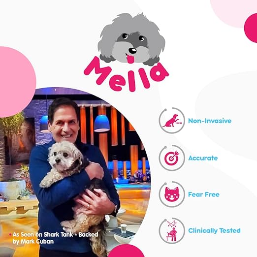 Mella Pet Thermometer - Non-Invasive - Underarm Fever Detection for Dog & Cat - Puppy Essentials and Pet Supplies