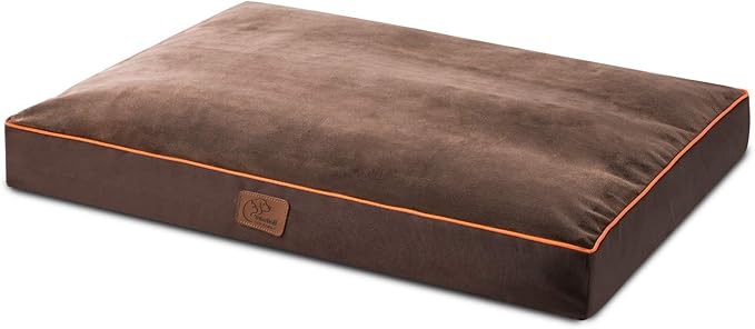 Bedsure Waterproof Dog Beds for Meidum Dogs - Up to 50lbs Medium Dog Bed with Removable Washable Cover, Pet Bed Mat Pillows, Brown
