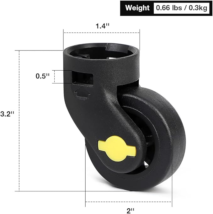 Wheel Replacement for Lekesky Rolling Pet Carrier, Rolls Smoothly and Quietly