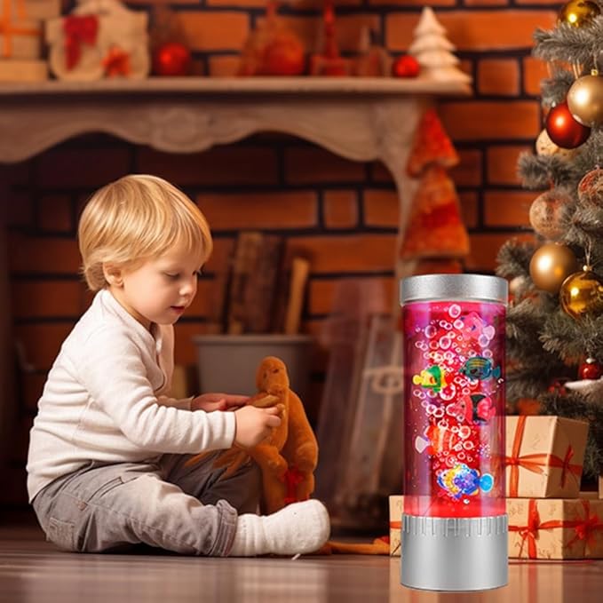 Fish Tank Lamp, Bubble Lamp,Fake Fish Aquarium Colorful Night Light Gifts for Kids Adult Home Deco for Room