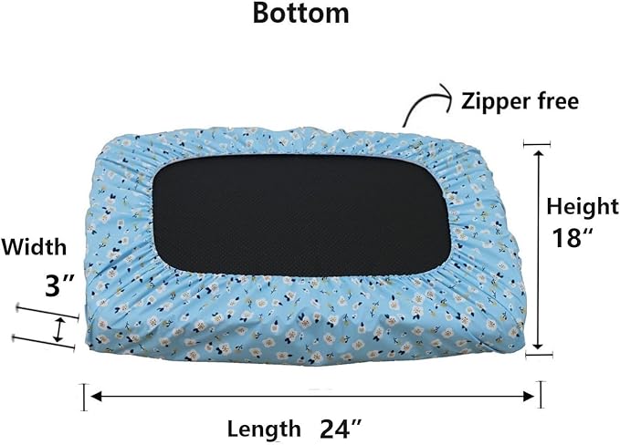 Easy Clean Plastic Dog Crate Bed Cover Replacement Waterproof Liner Protector 24 x 18 inch for Small Dog Beds