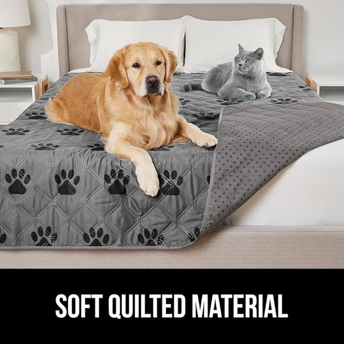 Gorilla Grip 100% Waterproof Dog Blanket, Pet Friendly Throw Essential for Small Dogs, Tear and Slip Resistant Leakproof Washable Couch Cushion Bed Protector Cover for Indoor Furniture, 40x50 Paw