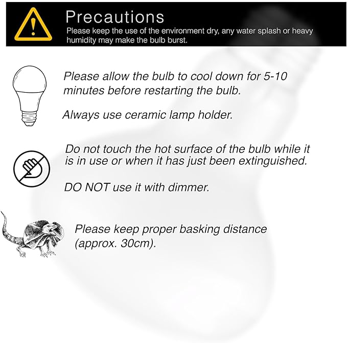 Reptile Heat Bulb Lamp, 2-Pack 75W Daylight Basking Spot, Bearded Dragon/Turtle/Lzard/Gecko Light Bulb, UVA Heat Lamp, Basking Light for Reptiles
