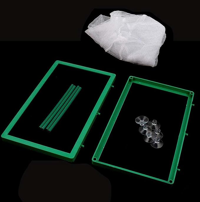 Nylon Mesh Fish Fry Hatchery Breeder Box Separation Net White Green