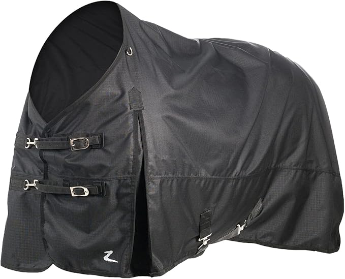 HORZE Nevada 1200D Lightweight Waterproof Horse Turnout Rain Sheet (No Fill) - Black - 75 in