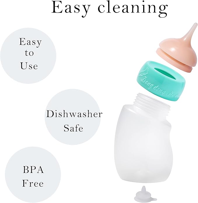 Doggiema Kitten Feeder Bottle, Silicone Feeding Nipple and Syringes for All Breed of Kittens and Other Animals (150ml Bottle+2 Sizes Nipple(S/M)+1 Syringe)