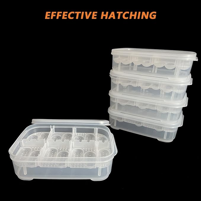 14 Grids Reptile Breeding Box, Egg Hatching Incubator Reptile Incubator for Hatching Egg, Snake, Lizards, Turtle, Lions Mane, Gecko Without Thermometer