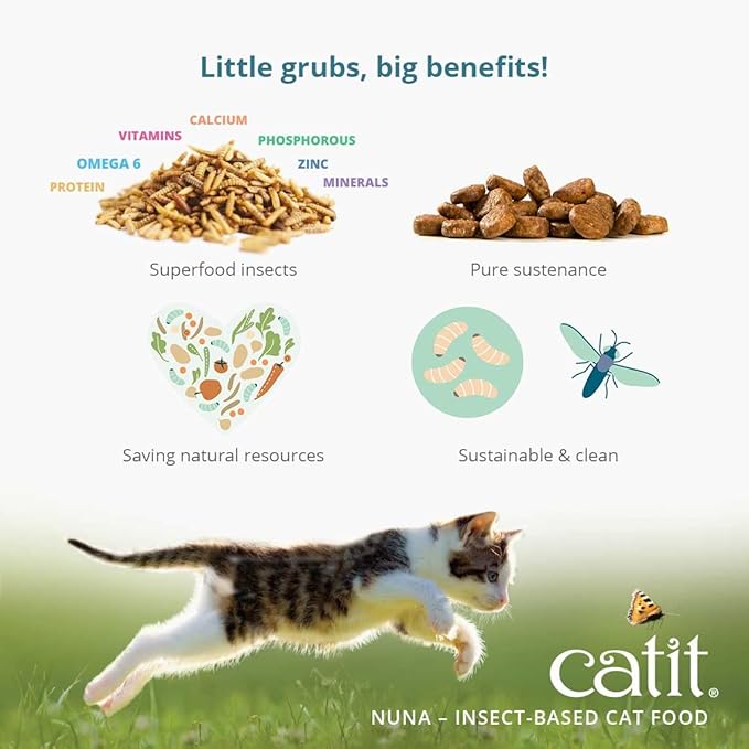 Catit Nuna Treats, Healthy & Sustainable Treats for Cats, Insect Protein & Chicken