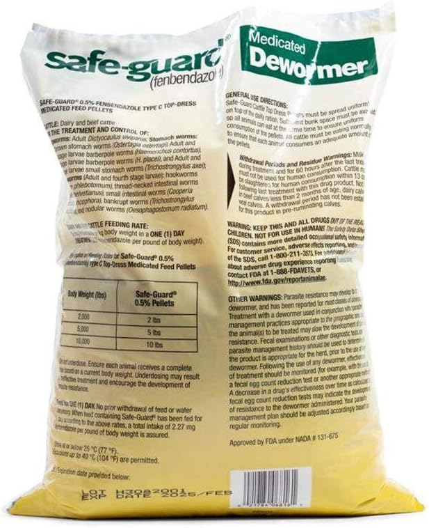 OXYGEER Merck Animal Health Safe-Guard Dewormer 0.5% Alfalfa-Based Pellets 10lb